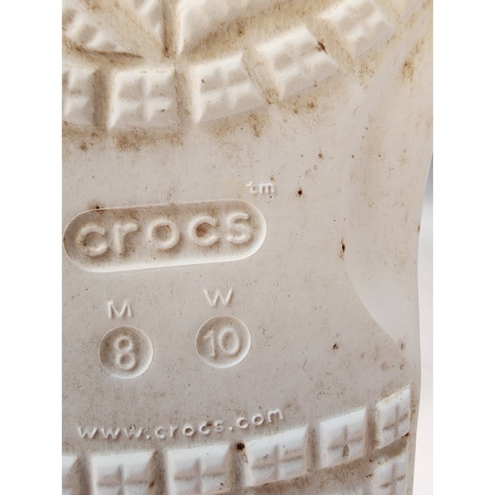 Crocs Classic Sandal Rainbow Glitter Slides Womens 10 Mens 8 White Multi Color - Picture 2 of 9
